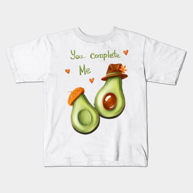 Avocado time. you complete me. Couple Kids T-Shirt by Elishas art original 